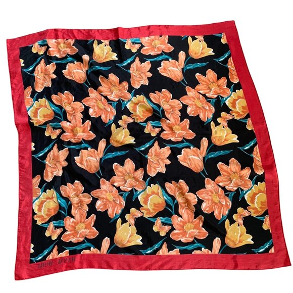 Vintage Hanae Mori Vibrant Floral Silk Scarf - Picture 5 of 6